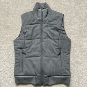Banana Rebublic Vest Gray Full Zip Mock Neck Mens Small